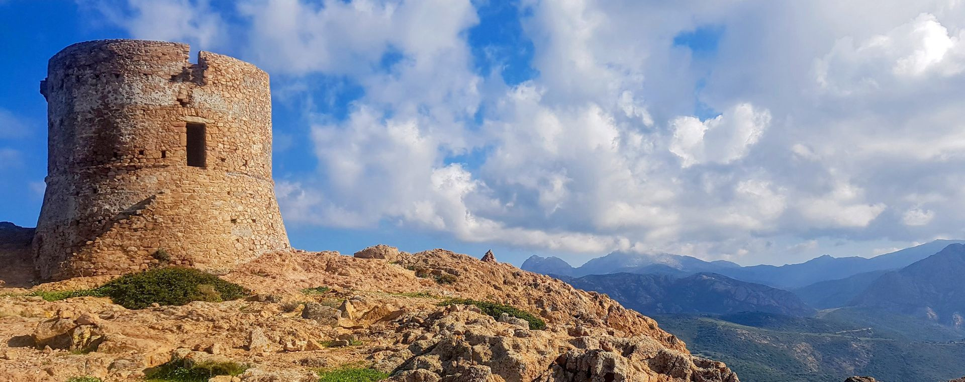 Genoese tower of Turghju over the maquis - Corsica - France