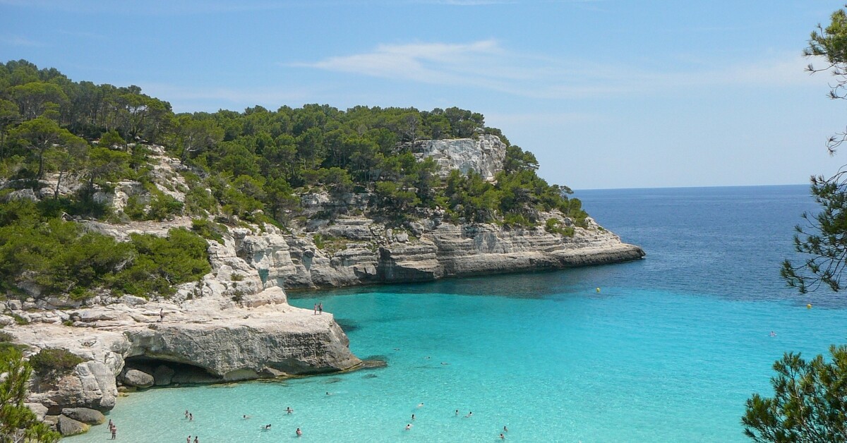 Turquoise cove of Cala Mitjana - Menorca - Balearic Islands - Spain