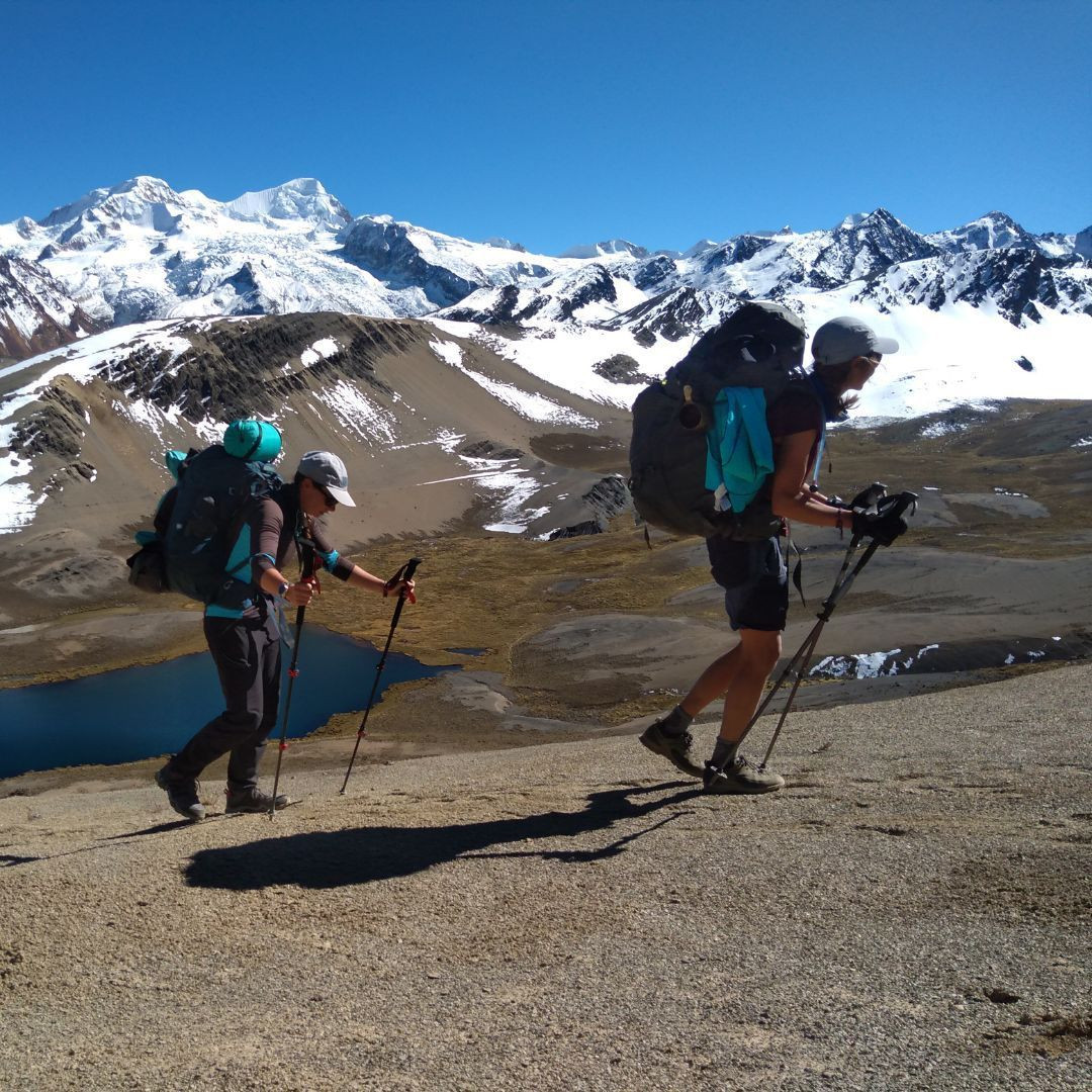 Using GPS while trekking off marked trails, Bolivia © Guillaume Lorimier