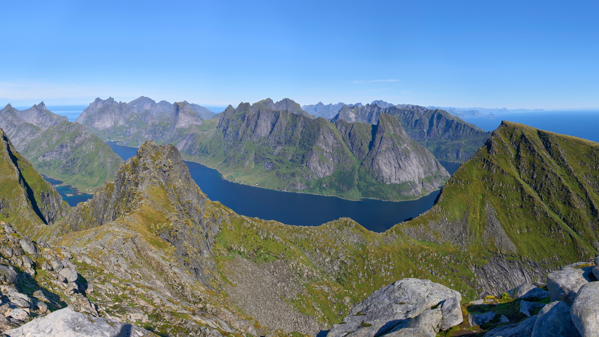 View from Munken summit - Lofoten Islands - Norway