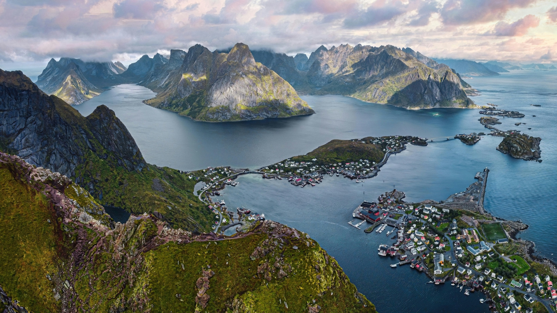 View of Reine from Reinebringen - Lofoten Islands - Norway