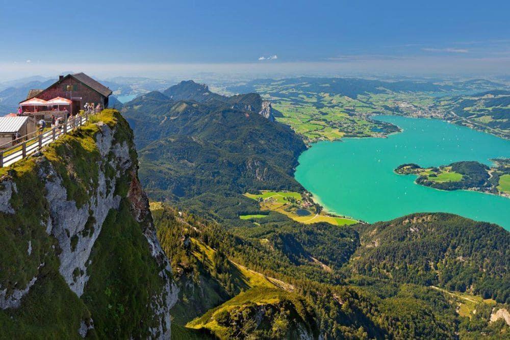 View of Mondsee Lake from Schafberg