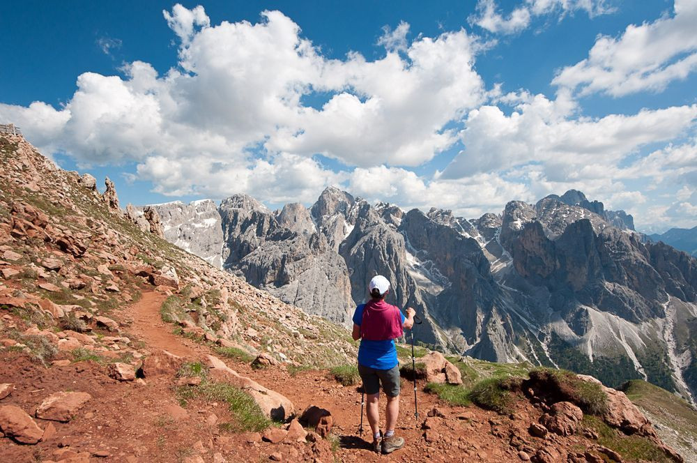 View of the Rosengarten massif (Catinaccio in Italian)