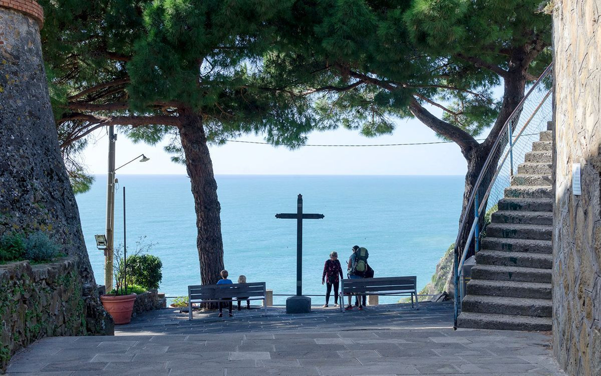 View of the sea from Riomaggiore castle