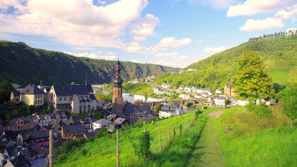 View over Cochem town and the Moselle valley - Germany