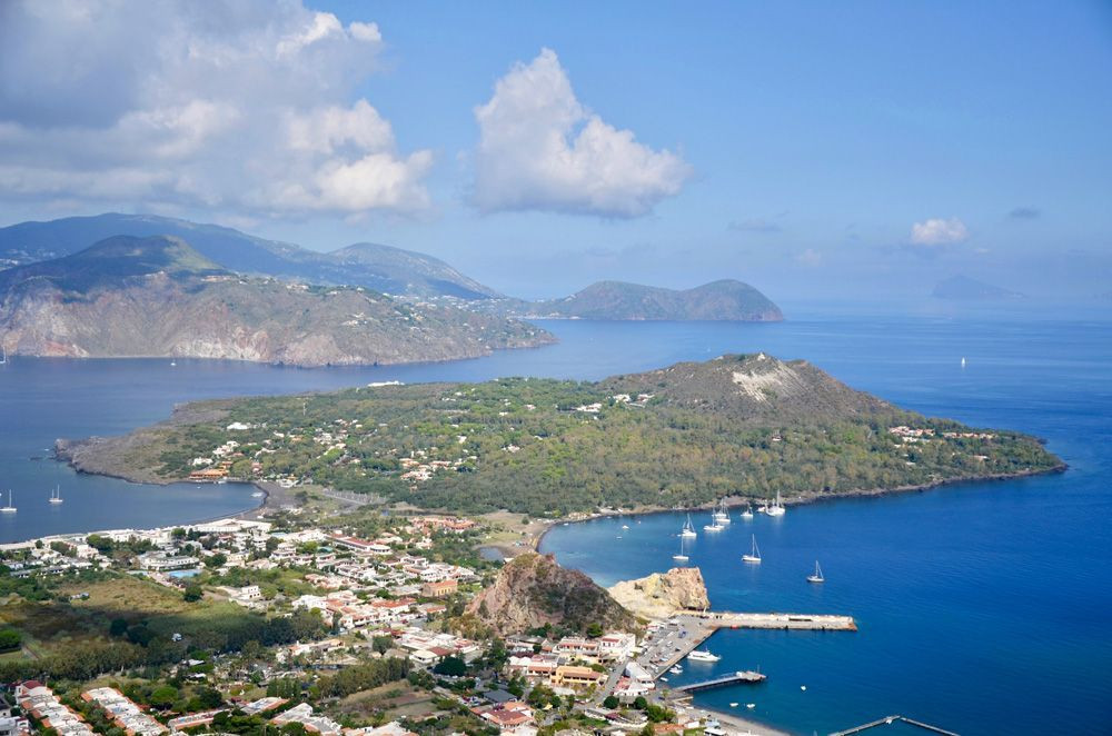 View of the Aeolian Islands from Vulcano