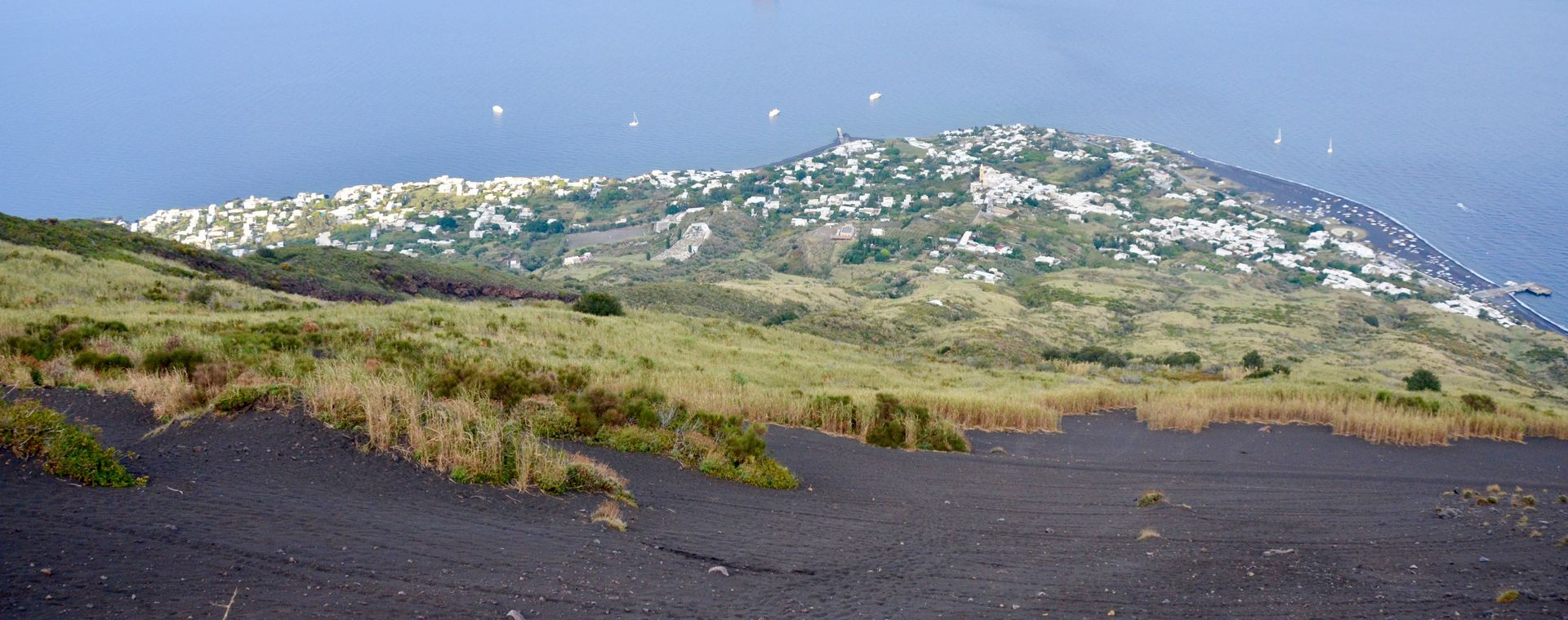 Village of Stromboli in the Aeolian Islands