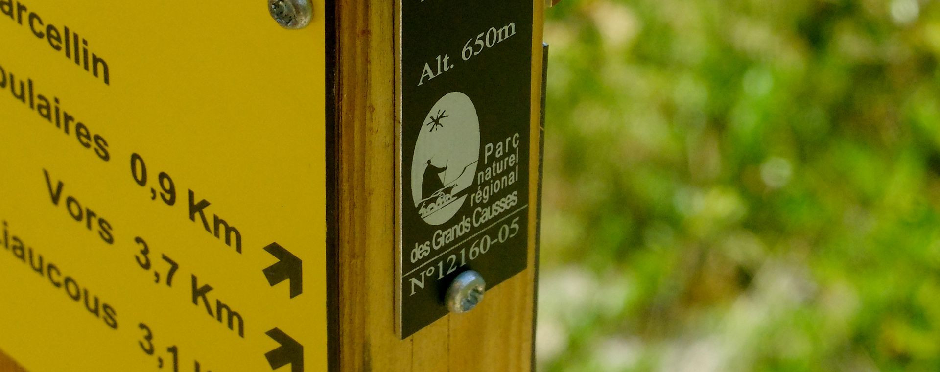 Balisage du Parc naturel régional des Grands Causses - Occitanie - France