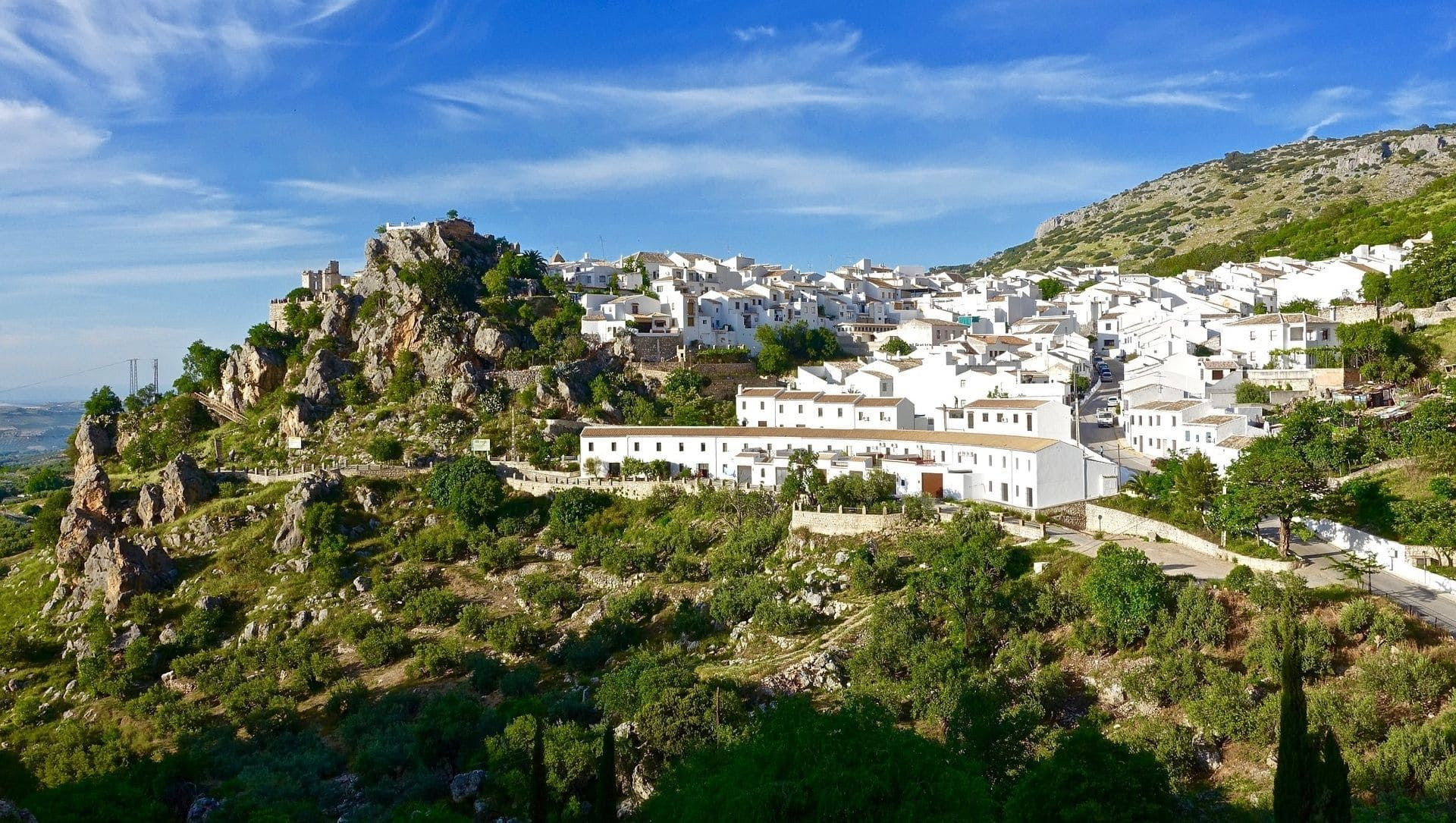 White village of Zuheros perched on its hill - Andalusia - Spain